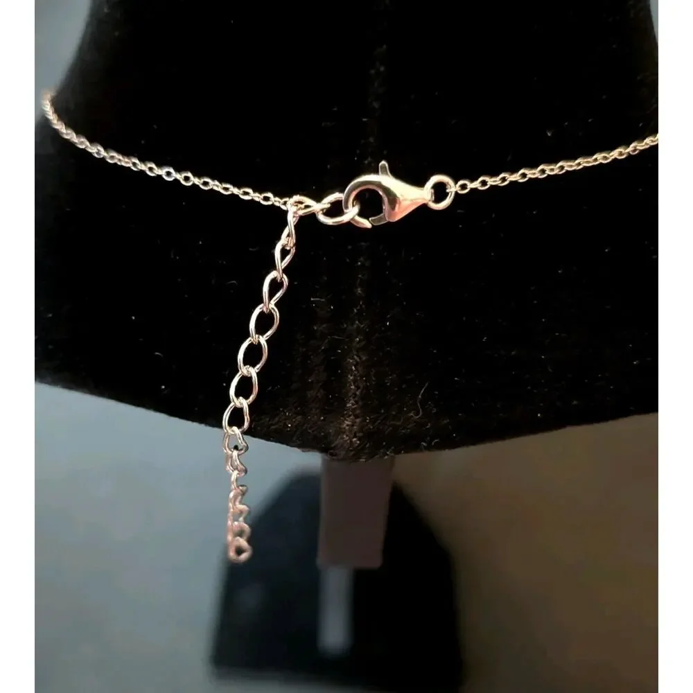 Rhodium Plated Sterling Silver Bella Luce® Crown Pendant w/ Multi-Length Chain